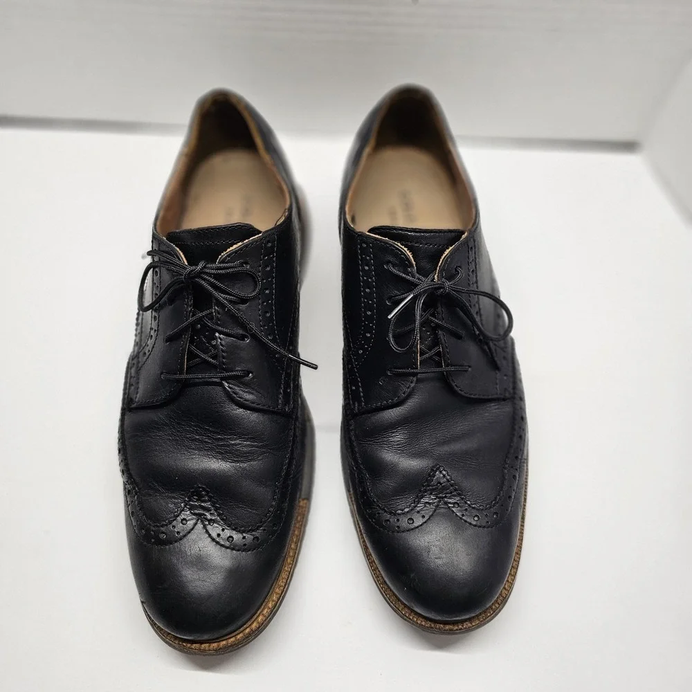 COLE HAAN Grand OS Mens‎ Size 9 M Black Leather Wingtip Oxford Dress Shoes